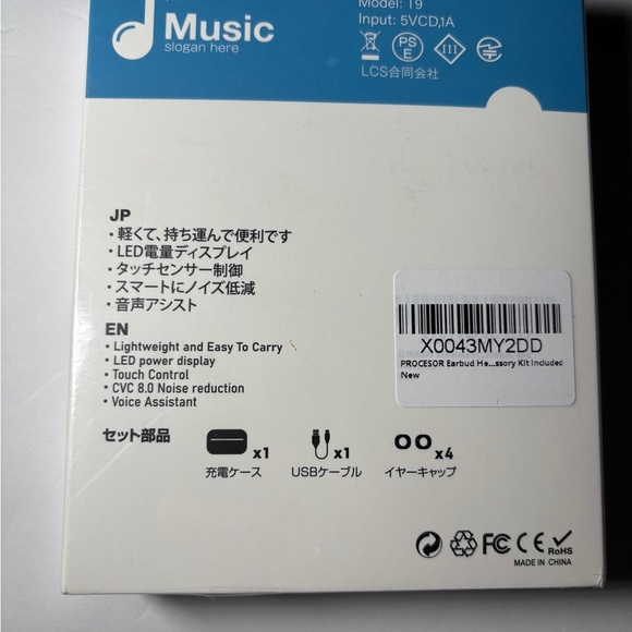 True Wireless Bluetooth Earbuds LED Charge Case New in Sealed Box - Picture 2 of 3